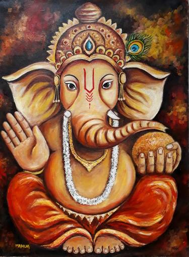 Oil pastel ganpati drawing / Ganesha artwork | Soft pastel art, Art drawings  for kids, Oil pastel